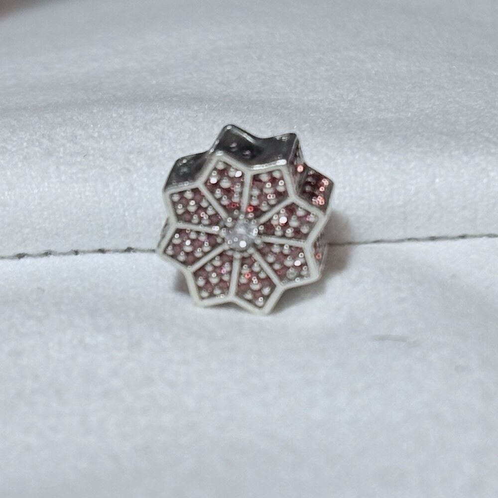 Pandora Christmas 2016 Ltd Ed. Poinsettia Red CZ & SS .925 Charm 791989CZR